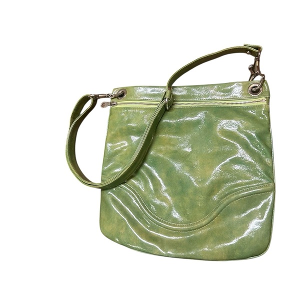 Christopher Kon NWOT Sleek Green Shoulder Bag with Glossy Finish - Picture 1 of 13